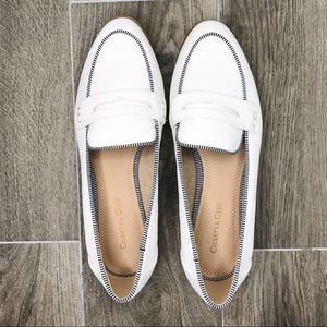 Charter Club White Vivian Faux Leather Loafers